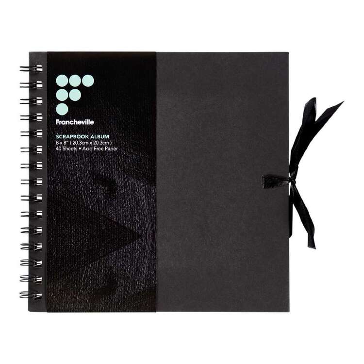 Francheville 40 Pages 125 GSM Black Album Scrapbook Black 8 x 8 in