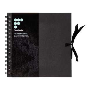 Francheville 40 Pages 125 GSM Black Album Scrapbook Black 8 x 8 in