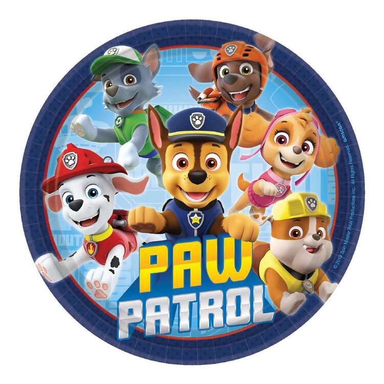 Paw Patrol Round Paper Plates 8 Pack Multicoloured 18 cm