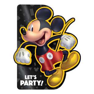 Mickey Mouse Deluxe Invites & Envelopes 8 Pack Multicoloured