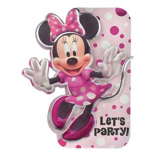 Minnie Mouse Deluxe Invites & Envelopes 8 Pack Multicoloured