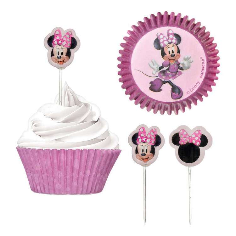 Minnie Mouse Cupcake Cases & Picks Set Multicoloured