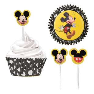Mickey Mouse Cupcake Cases & Picks Set Multicoloured