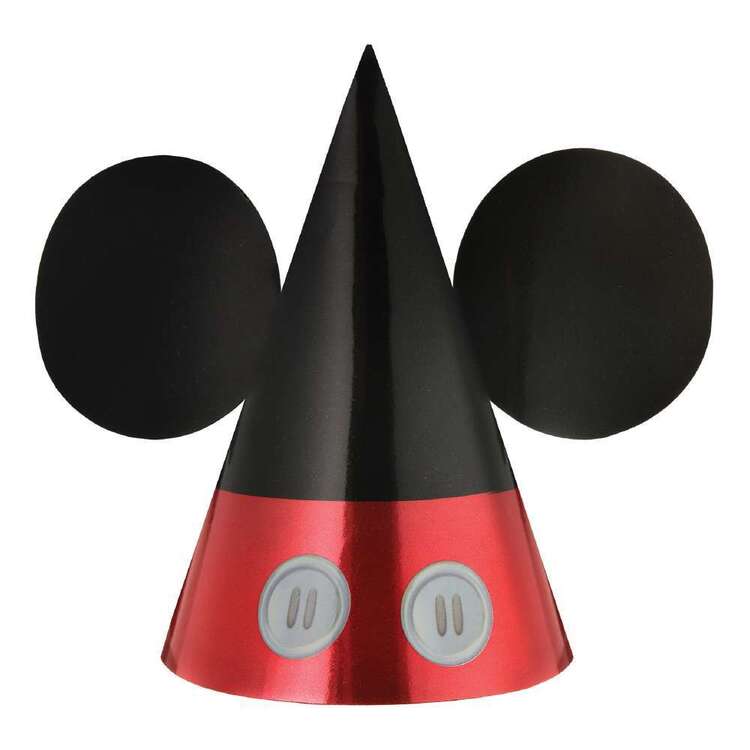 Mickey Mouse Party Hats 8 Pack Multicoloured