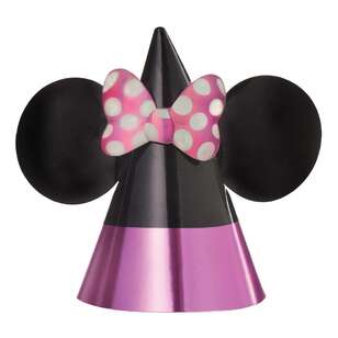 Minnie Mouse Paper Cone Hats 8 Pack Multicoloured