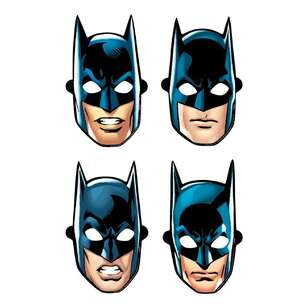 Batman Heroes Unite Paper Masks 8 Pack Multicoloured