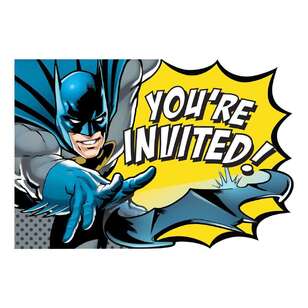Batman Heroes Unite Invitations 8 Pack Multicoloured