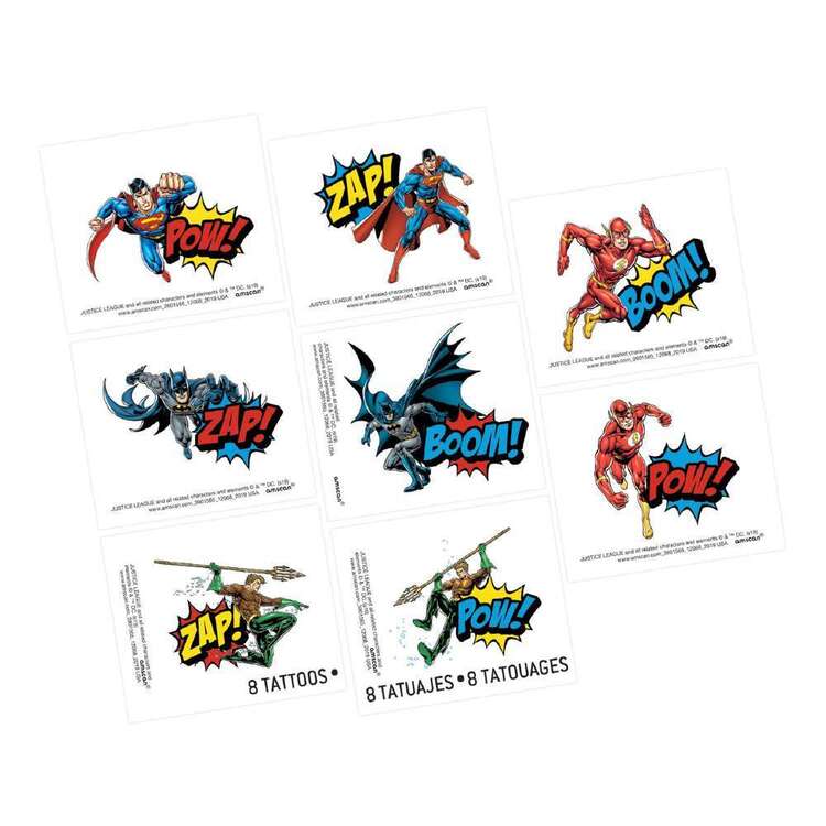 Justice League Heroes Unite Tattoo Favours