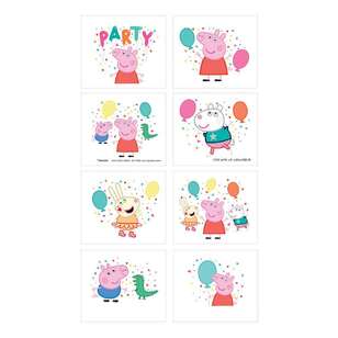 Peppa Pig Temporary Tattoo Favours 8 Pack Multicoloured