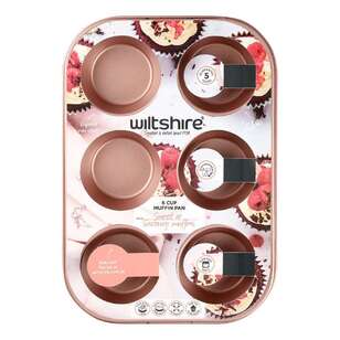 Wiltshire 6 Cup Muffin Pan Rose Gold 6 Cup