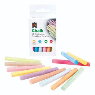 EC 12 Pack Coloured Dustless Chalk Multicoloured