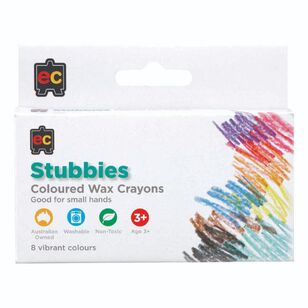 EC 8 Coloured Wax Crayons Set Multicoloured