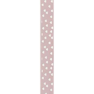 Offray Confetti Heart Single Faced Satin Ribbon Pink 22 mm x 2.7 m
