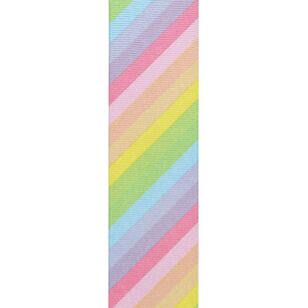 Offray Wide Rainbow Grosgrain Ribbon Multicoloured 38 mm x 2.7 m