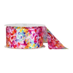 Offray Floral Reflection Single Faced Satin Ribbon Purple 38 mm x 2.7 m