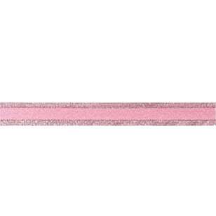 Offray Metallic Stitch Ribbon Pink 15 mm x 2.7 m