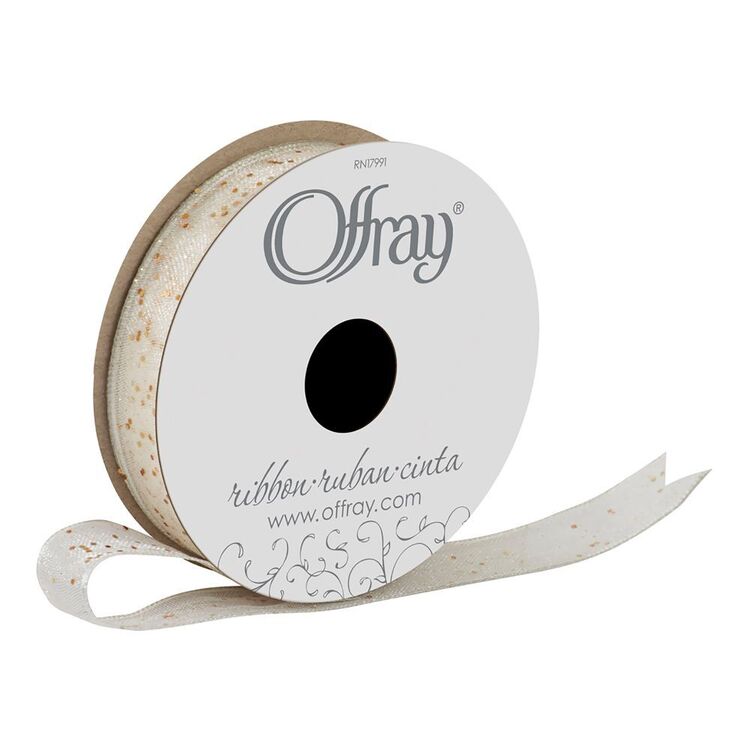 Offray Sheer Ribbon Offray Cosmic Sheer Ribbon Antique White | Spotlight Australia