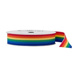 Offray Rainbow Stripe Grosgrain Ribbon Rainbow 15 mm x 2.7 m