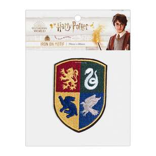 Harry Potter Chenille Crest Iron On Motif Multicoloured 10 cm