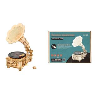 Robotime Classical Gramophone DIY Kit Natural