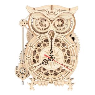 Robotime Owl Clock DIY Kit Natural