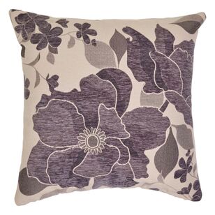 KOO Estela Floral Jacquard Cushion Grey 45 x 45 cm