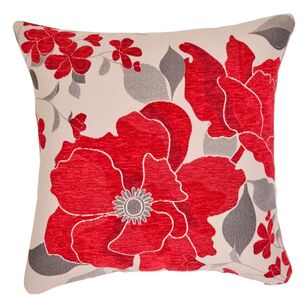 KOO Estela Floral Jacquard Cushion Red 45 x 45 cm