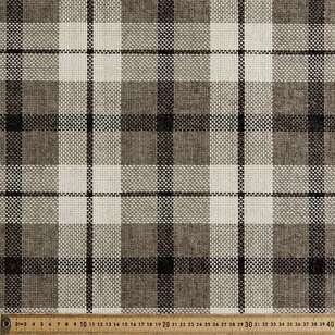 Cornwall Check Chenille 145 cm Upholstery Fabric Grey 145 cm