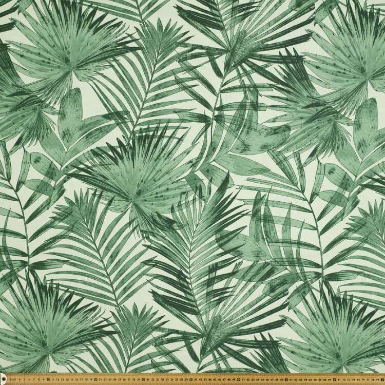 Mono Palm 150 cm Weatherproof Canvas Fabric Green 150 cm