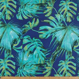 Palm Garden 150 cm Weatherproof Canvas Fabric Navy 150 cm