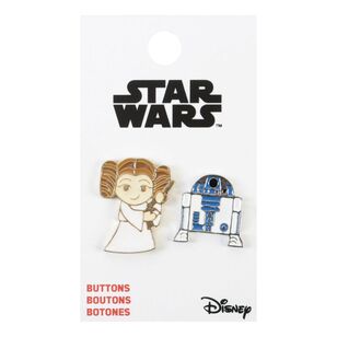 Star Wars Leia and R2D2 Enamel Buttons Multicoloured