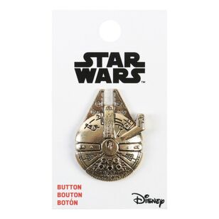 Star Wars Millenium Falcon Metal Button Multicoloured