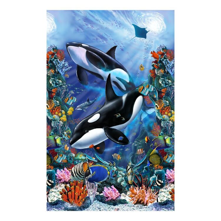 Studio E Reef Life Whale Printed 60 cm x 112 cm Cotton Fabric Panel