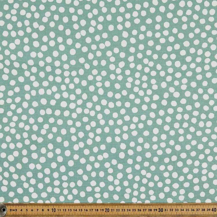 Dots Printed 112 cm Cotton Buzoku Duck Fabric Lagoon 112 cm