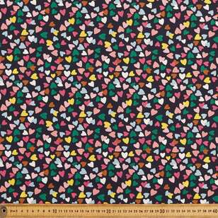 Mix N Match TC Hearts Printed 112 cm Poly Cotton Poplin Fabric Multicoloured 112 cm
