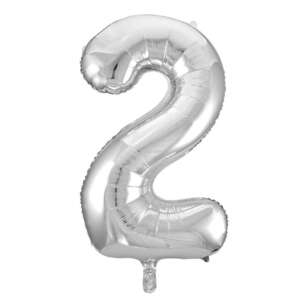 Decrotex Number 2 Foil Balloon Silver 86 cm