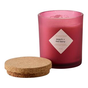 Scentsia Peach and Berries 300 g Candle Jar With Cork Lid Peach and Berries 300 g