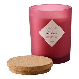 Scentsia Peach and Berries 500 g Candle Jar With Cork Lid Peach and Berries 500 g