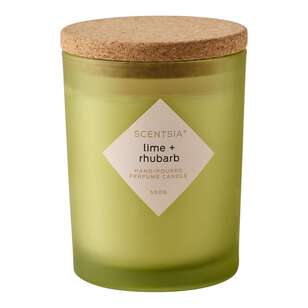 Scentsia Lime & Rhubarb 500 g Candle Jar With Cork Lid Green 500 g