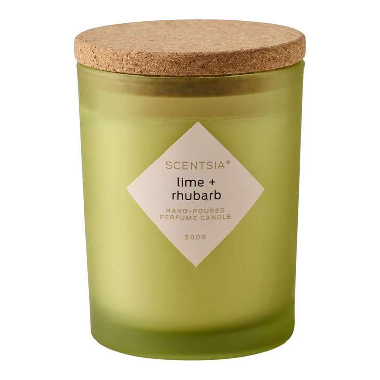Scentsia Lime & Rhubarb 500 g Candle Jar With Cork Lid