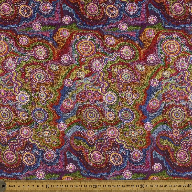 Warlukurlangu Ruth Nungarrayi Spencer Goanna Dreaming #2 Printed 112 cm Cotton Fabric