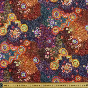 Warlukurlangu Ruth Nungarrayi Spencer Goanna Dreaming #1 Printed 112 cm Cotton Fabric Desert Orange 112 cm