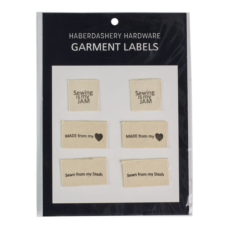 Haberdashery Hardware Assorted #1 Garment Labels 6 Pack