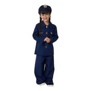 Spartys Kids Police Costume Blue 6 - 8 Years