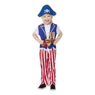 Spartys Deluxe Storybook Pirate Kids Costume Blue & Red