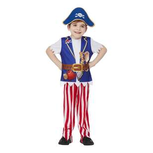 Spartys Deluxe Storybook Pirate Kids Costume Blue & Red