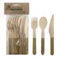 Alpen 30 Piece Wooden Cutlery Set Gold