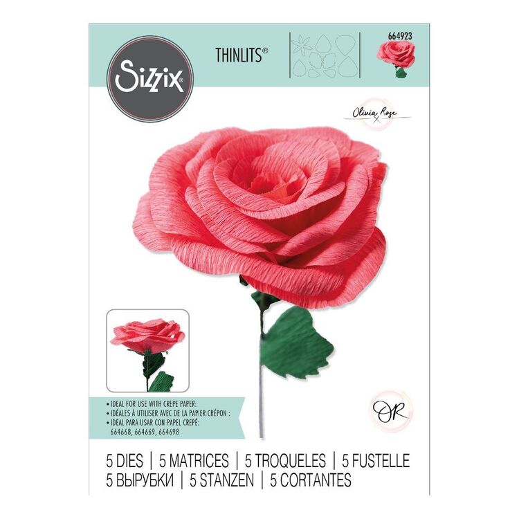 Sizzix Thinlits By Olivia Roge Classic Rose Die Set 5 Pack