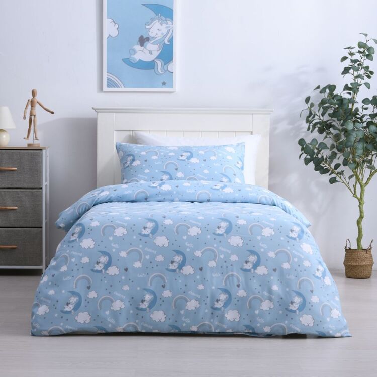 Ombre Blu Unicorn Dream Quilt Cover Set Blue