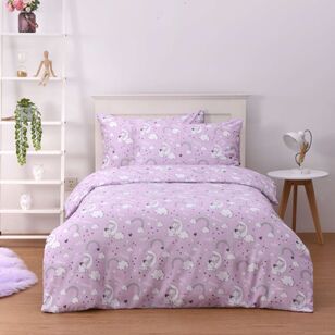 Ombre Blu Unicorn Dream Quilt Cover Set Lilac